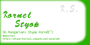 kornel styop business card